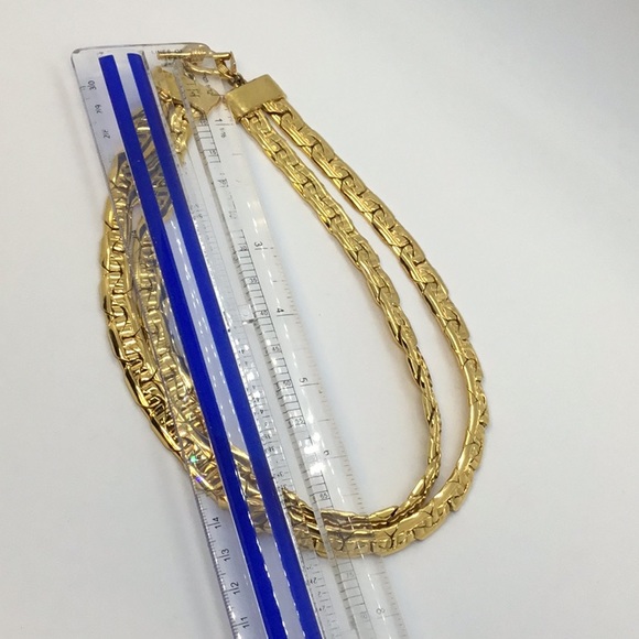 Anne Klein Couture Gold tone Double Strand Chain 1980’s Necklace - Picture 9 of 10